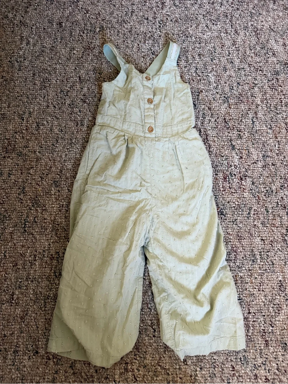 Rachel Zoe Light Sage Green Toddler Jumpsuit with Glitter Trim